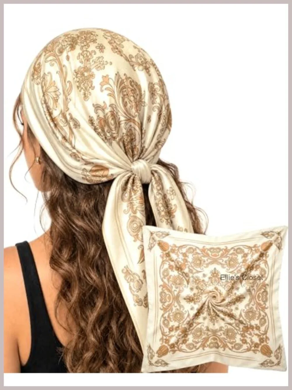 Satin Finish Square Scarf for Women Hair Wrap Head Scarf Bandana 27.5x27.5